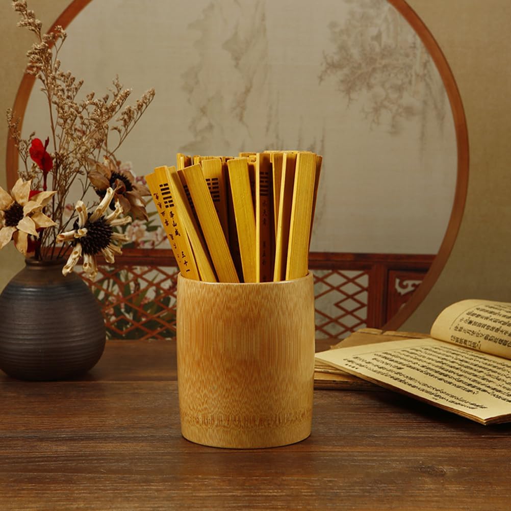 Abaodam Chinese Fortune Sticks with Bamboo Bucket Kau Chim Sticks Chinese Fortune Telling I Ching Buddhist Divination Game Props for Fortune Telling Games