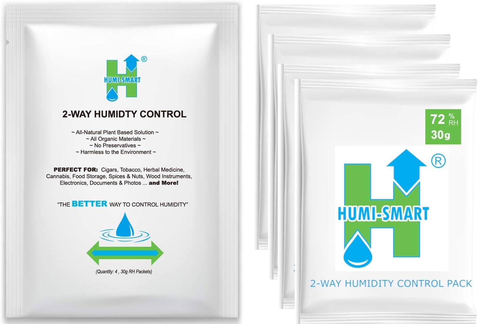Humi-Smart 2-Way Control 72% RH 30g 4-Pack