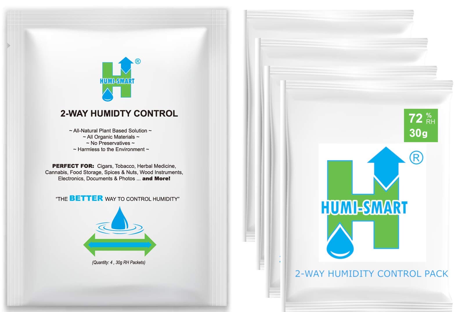 Humi-Smart 2-Way Control 72% RH 30g 4-Pack