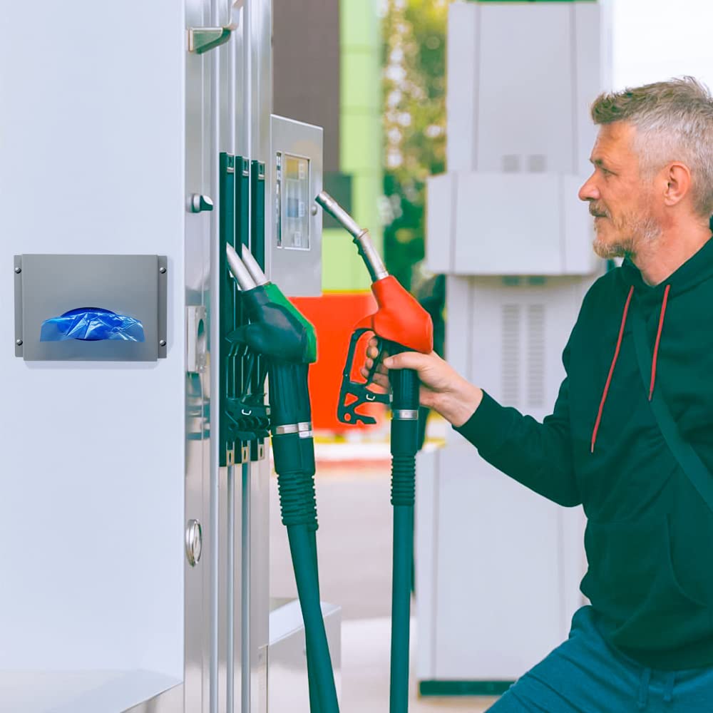 Wandhalter für Dieselhandschuhe – Alu-Spender mit 5000 Einmal-Tankhandschuhen im Set, ideal für Tankstellen & Gastronomie
