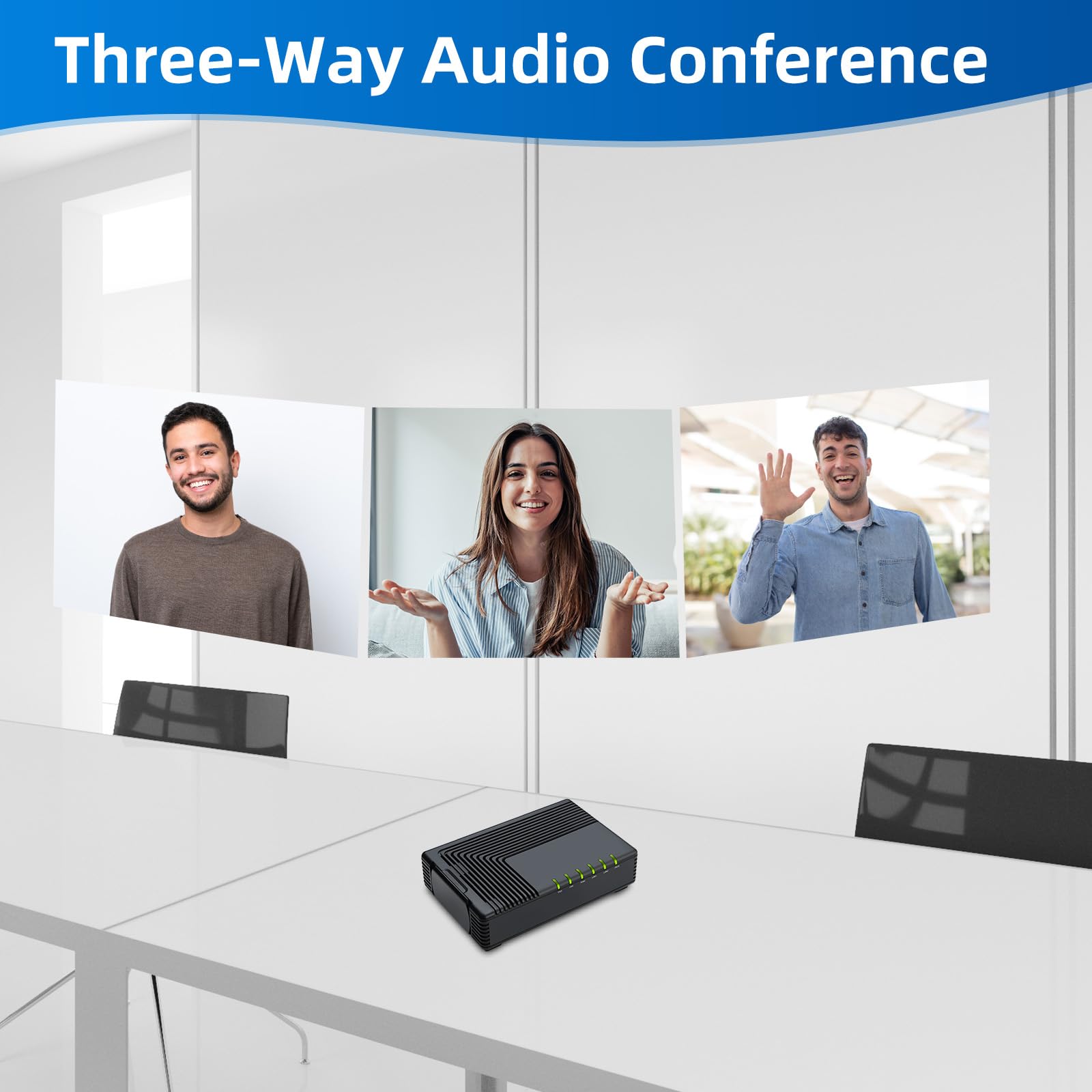 FLYINGVOICE FTA5111 Adaptador de teléfono analógico, 1 puerto FXS y 1 FXO, supervivencia independiente, enrutamiento de llamadas, conferencia de 3 vías, adaptador VoIP para pymes, soporta fax sobre IP