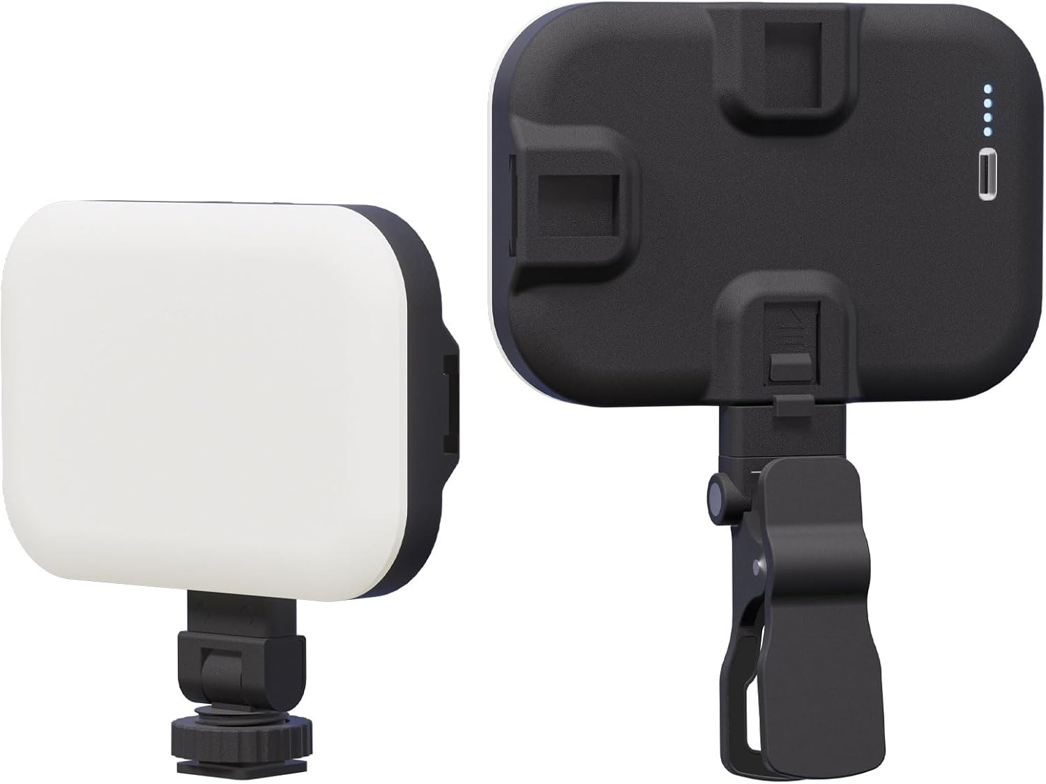Yoidesu 60 LED Portable Selfie Light with 3 Lighting Modes & 10 Brightness Levels, Portable Selfie Light with Clip, Rechargeable 2200mA for Makeup, Vlog & Content Creator