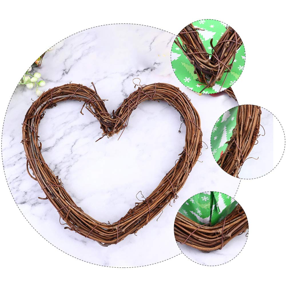 DIY Rattan-Herzkranz Aus Weinreben – 20 Cm, Weiß, Für Deko & Basteln