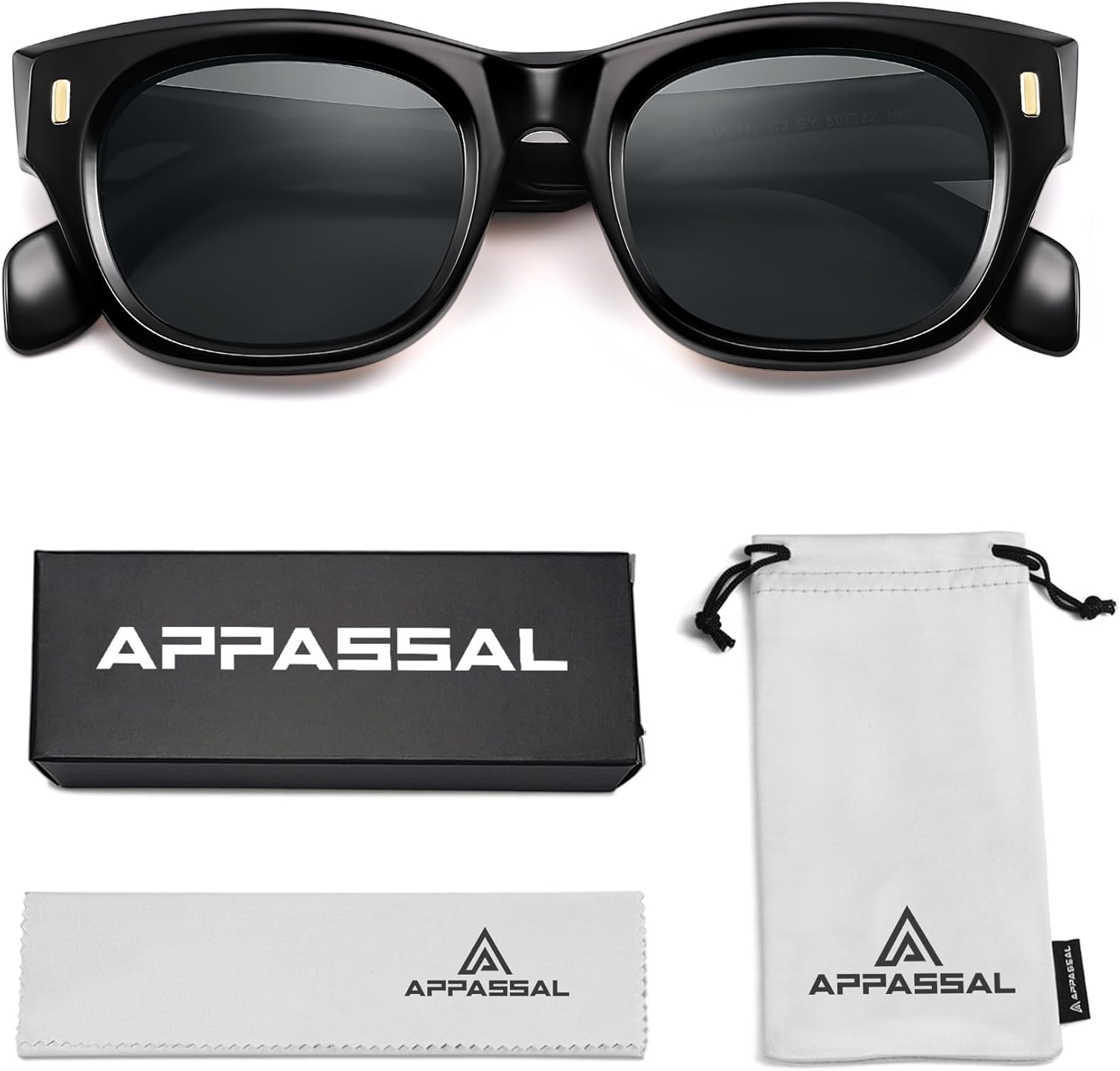 Classic Retro Polarized Sunglasses Womens Mens Vintage Square Thick Frame Sunnies AP3711 - Image 5