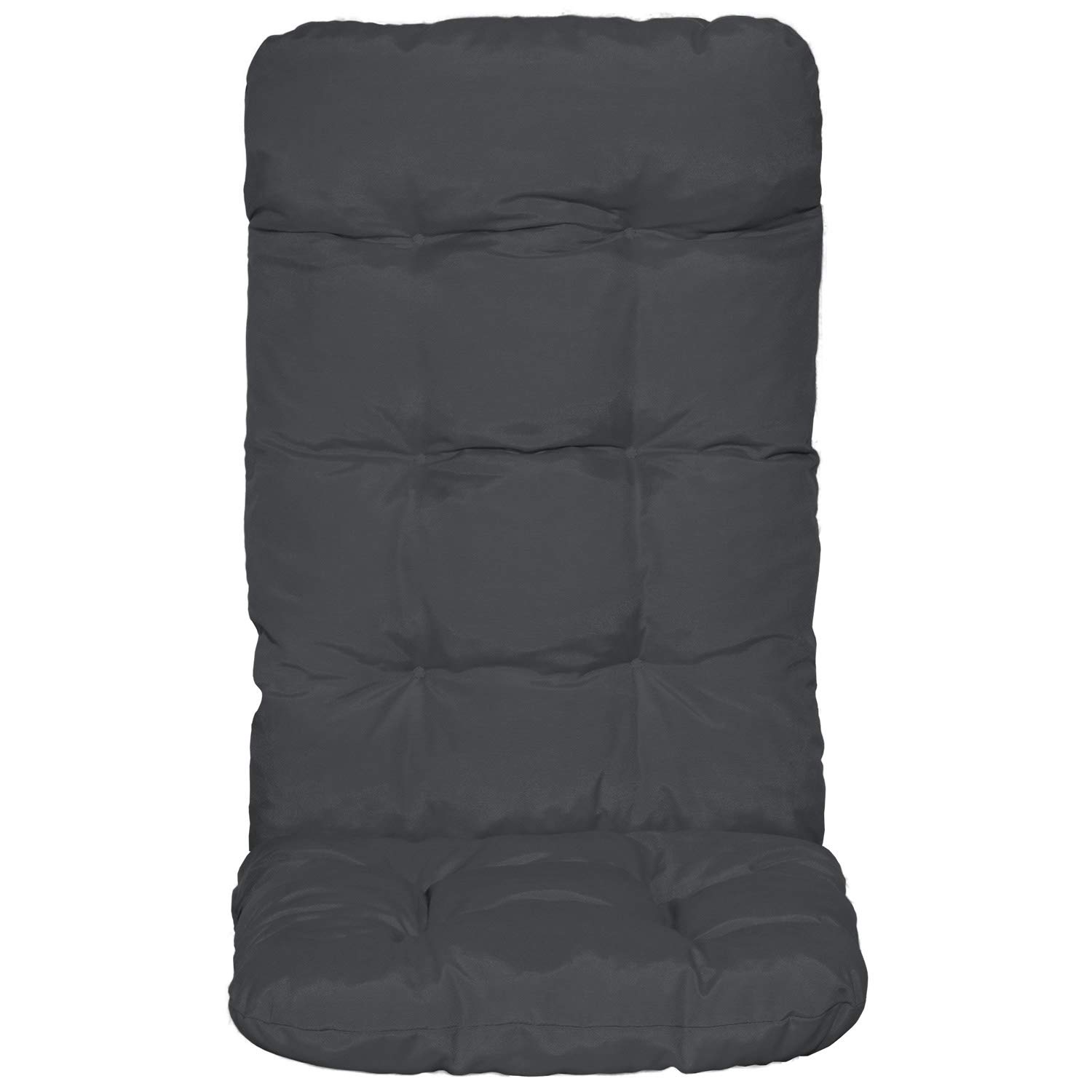 Beautissu Coussin Exterieur Jardin Flair HL – Set de 6 Coussins Chaise Jardin pour Chaise, Fauteuil ou transat de Jardin, terrasse ou Balcon - 120x50x8cm - Dossier Haut - Anthracite