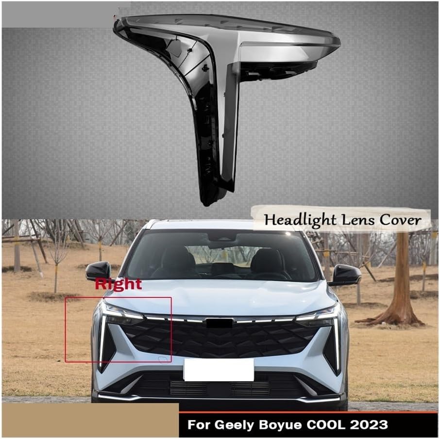 Headlight Lenses Front Car Transparent Lampcover Lampshade Caps Shell Compatible for Geely Boyue COOL 2023 Auto Light Glass Lens Cover Replacement LensHeadlight Housing(High quality Left)