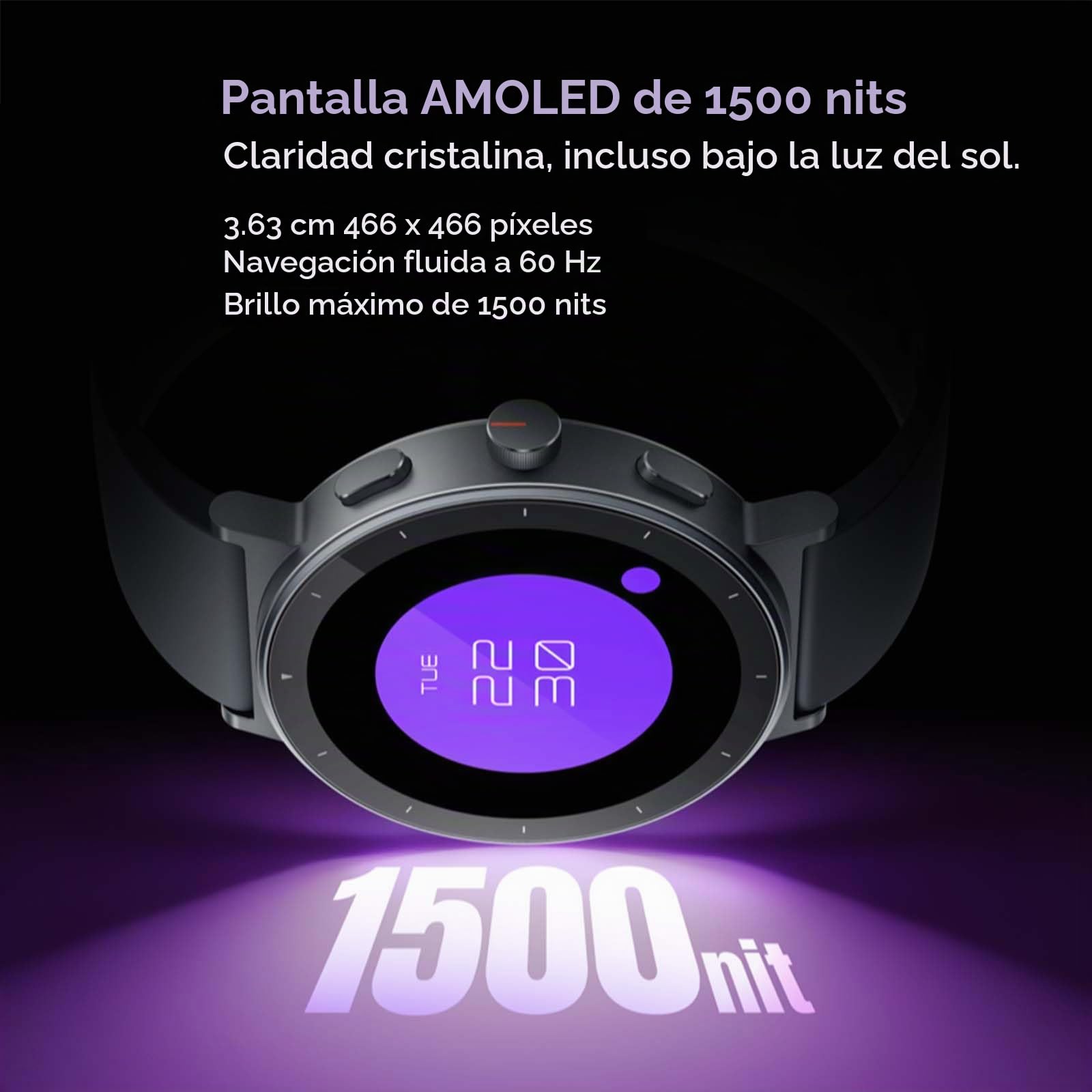 realme Watch S5 Smartwatch 5ATM y GPS Independiente 5 GNSS, Reloj Inteligente con Pantalla AMOLED 1.43" 1500nit, Batería 20 Días, 110 Modos Deporte, Monitoreo Salud IA, Notificaciones, Llamadas, Gris