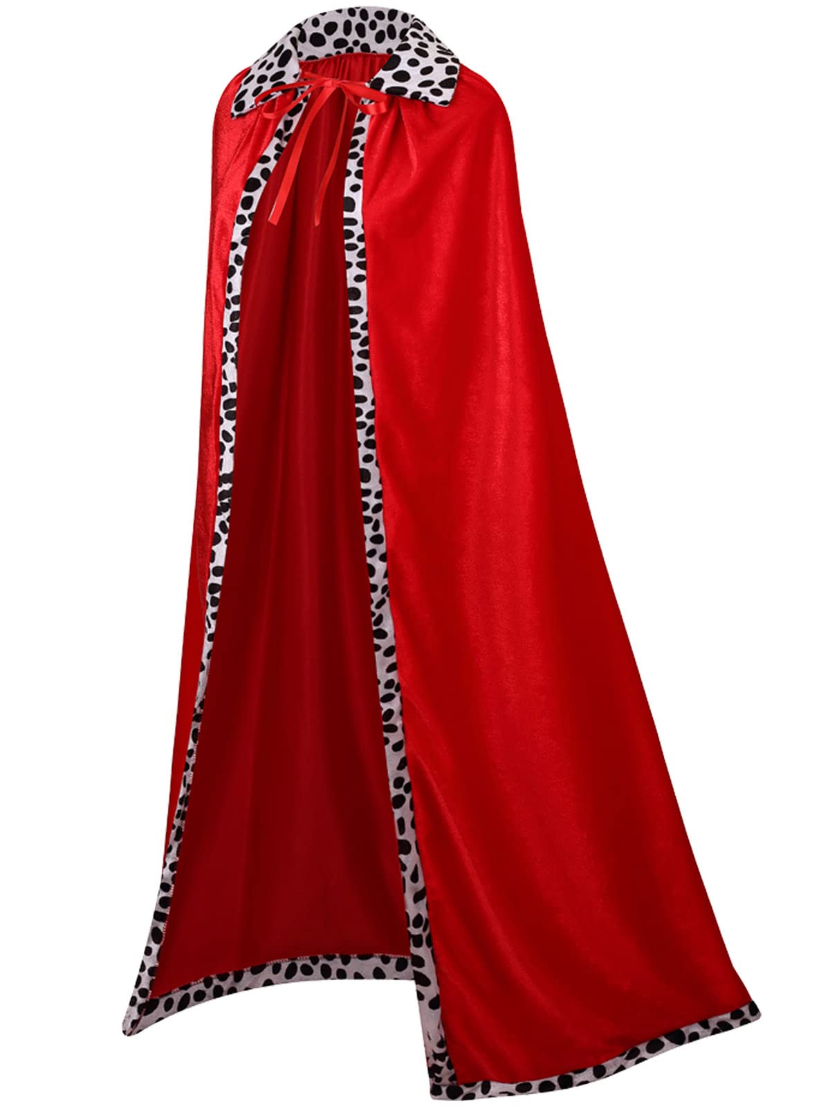 DELIVESS Adult Velvet Robe, Crown, and Scepter with Eternal Palace Style King's Costume Cloak 3PCS Set(47", Red) - Image 2