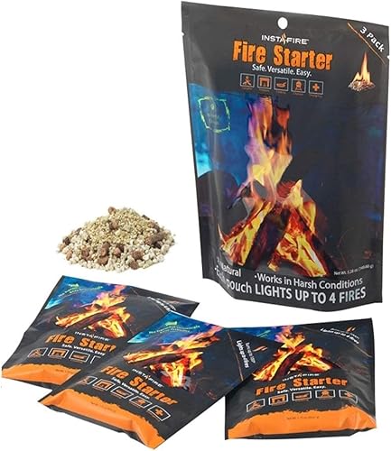 Miniatura 7 de (3 paquetes) Insta-Fire Fire Starter perfecto para campamento, emergencias, senderismo, pesca, canotaje, hogueras, parrillas, supervivencia,