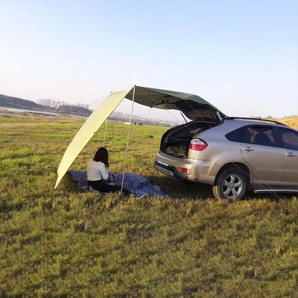 Tienda de Techo para vehículo, Tienda de Techo con Bloque UV, Interior para Acampar, poliéster para Coche, toldo automático, Impermeable, Verde