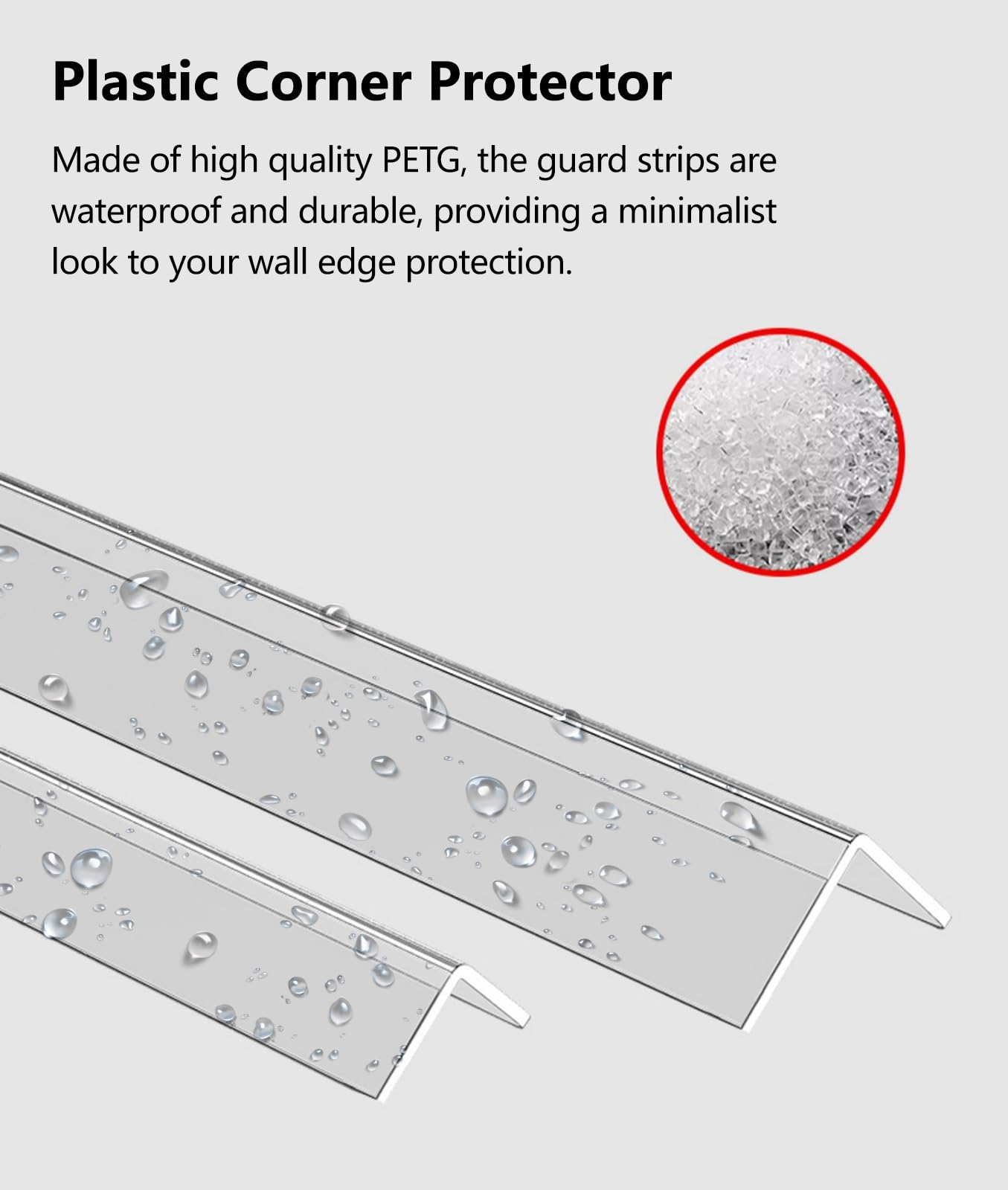 Protection Coin Protège-coins muraux transparents en plastique, Protecteur de coin autocollant pour bébé et enfant pour le salon et le balcon, Bande protectrice transparente pour meubles en forme de L