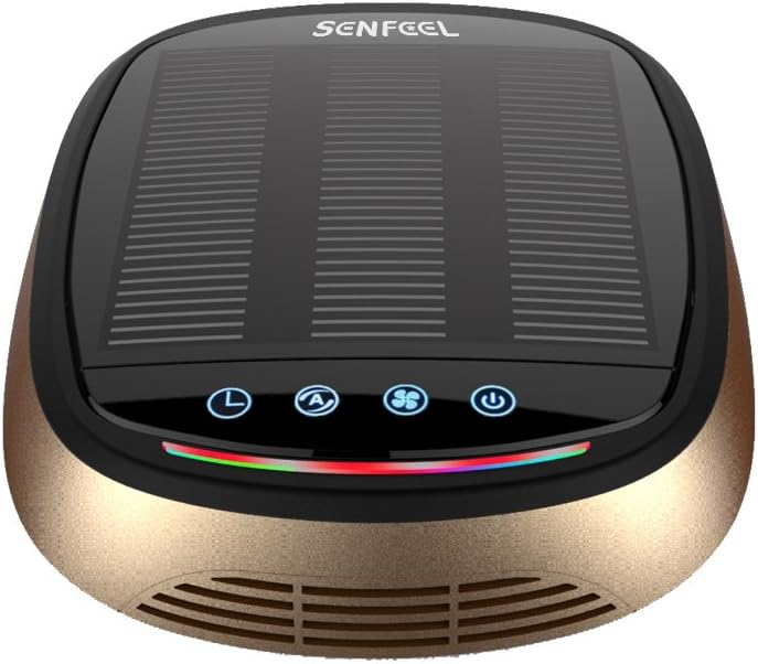 Car Air Purifier, Solar Car Air Freshener, True HEPA Automotive Air Ionizer, Ionic Purifier, Remove Pollen, Dust, Smoke, Bad Smell and Odors – Available for Your Auto or RV