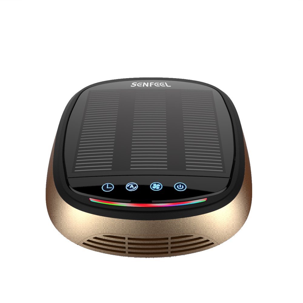 Car Air Purifier, Solar Car Air Freshener, True HEPA Automotive Air Ionizer, Ionic Purifier, Remove Pollen, Dust, Smoke, Bad Smell and Odors – Available for Your Auto or RV