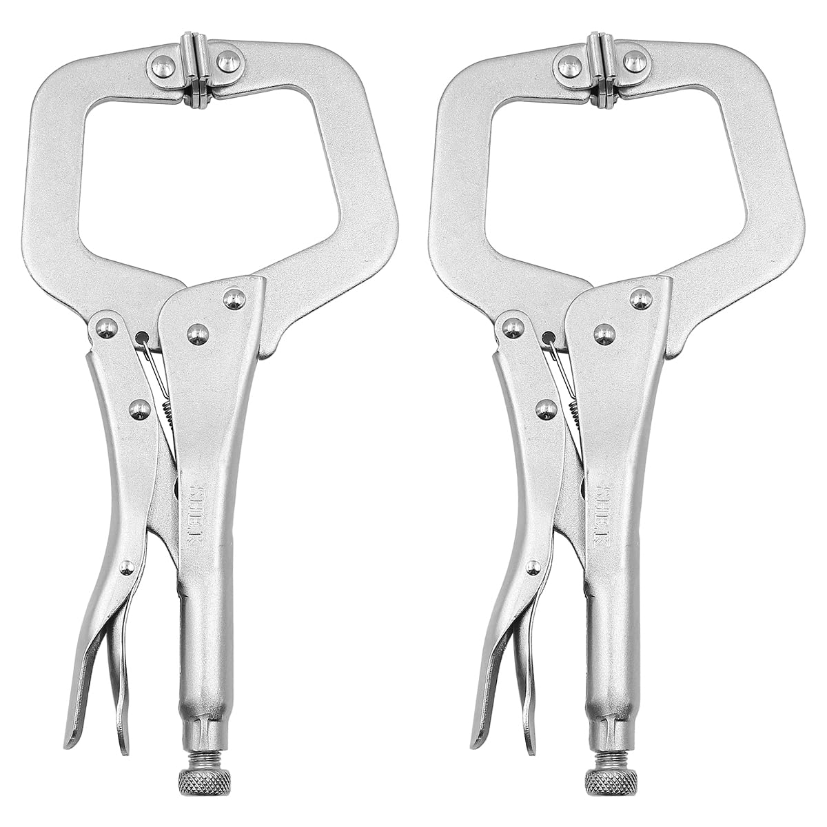 Lot de 2 serre-joints pivotants en acier de 27,9 cm avec embouts pivotants - Pince en C en acier durable de 275 mm pour travail du métal - Soudage