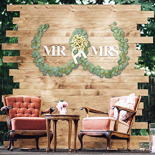 OasisCraft Artificial Vine Eucalyptus Garland 6.5Ft Faux Silk Handmade Eucalyptus Leaves Wreath Greenery Plants for Wedding Backdrop Arch Wall Firework Table Decor - Thumbnail 6