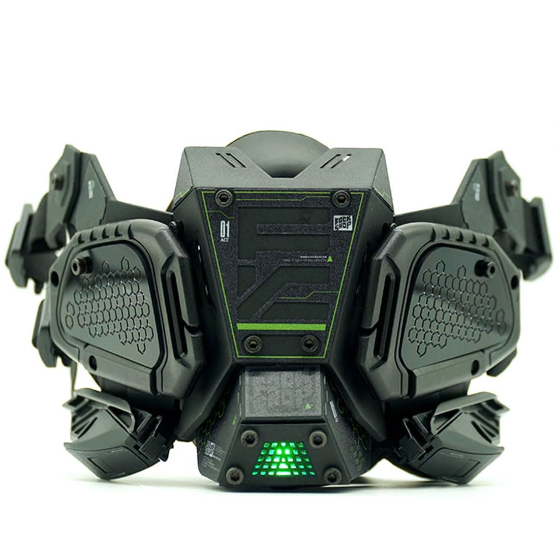 DERELOASPunk Mask - Techwear & Futuristic Halloween Mask with Light, Role-playing Costume for Anime Cosplay & Party