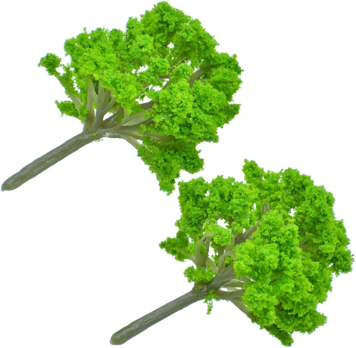 Aadya Crafts Miniature Artificial Trees, Spreading Shape, Green, 8 cm Long, Set of 2