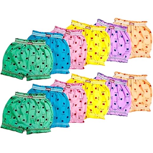 LuvKush Cotton Printed Bloomer Shorts Pack of 6