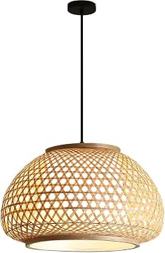Retro Chandelier Hanging Light Handmade Rattan Creativity Lighting Fixture Chinese Style Bamboo Lantern Pendant Lamp for Living Room Restaurant Cafe Teahouse Bar Club Ceiling Lights