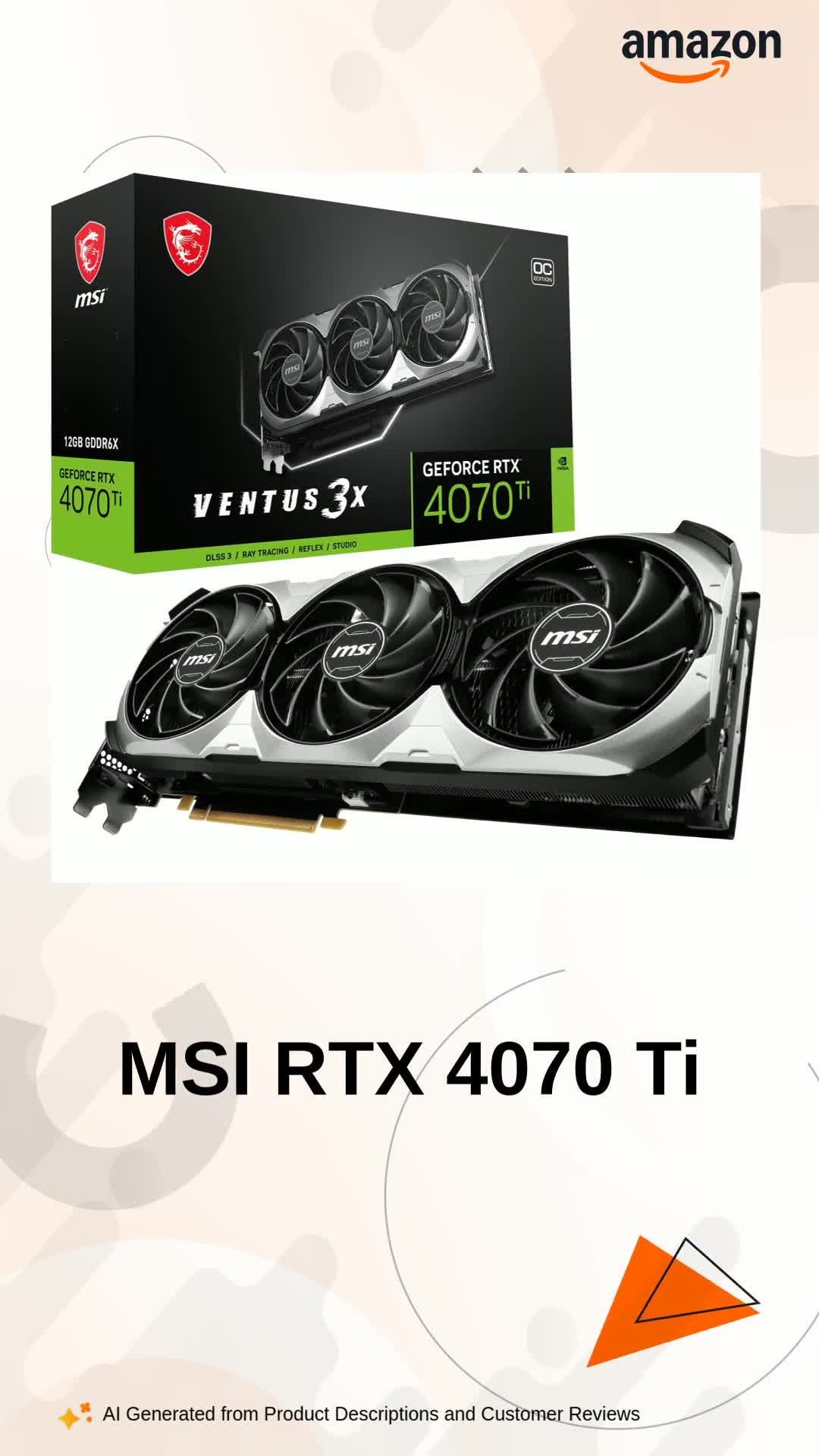 Amazon.in: Buy MSI GeForce RTX 4070 Ti Ventus 3X 12G OC Gaming