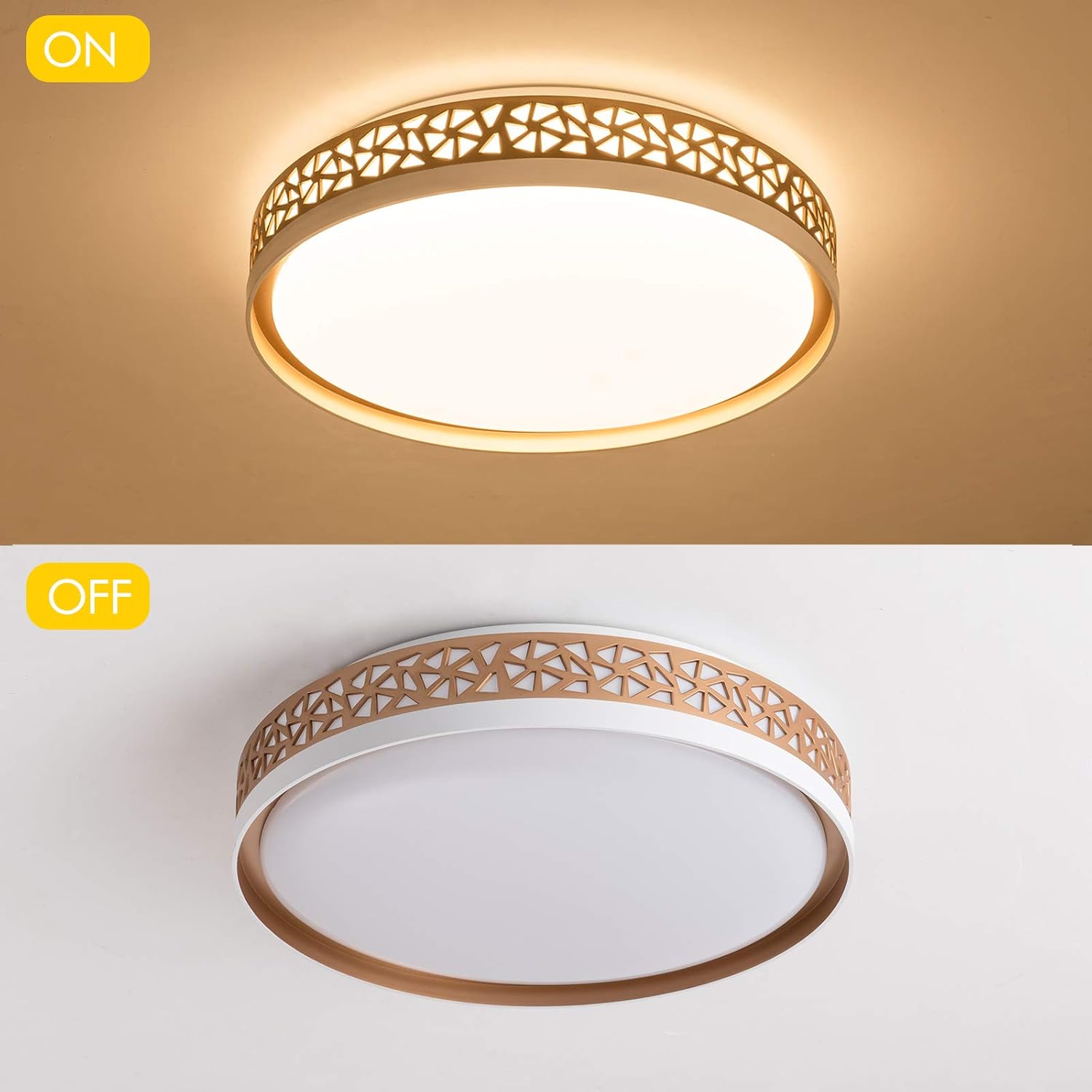 Suреr Dеаl Prоduсt Flush Mount Ceiling Light Fixture Gold LED Ceiling Lighting, 15.8 Inch 30W 3000K Warm White 2110 Lumens, Modern Round Dimmable Ceiling Lamp for Bedroom Living Room Kitchen Bеѕt Sеllеr Flush Mount Ceiling Light Fixture Gold LED Ceiling Lighting, 15.8 Inch 30W 3000K Warm White 2110 Lumens, Modern Round Dimmable Ceiling Lamp for Bedroom Living Room Kitchen