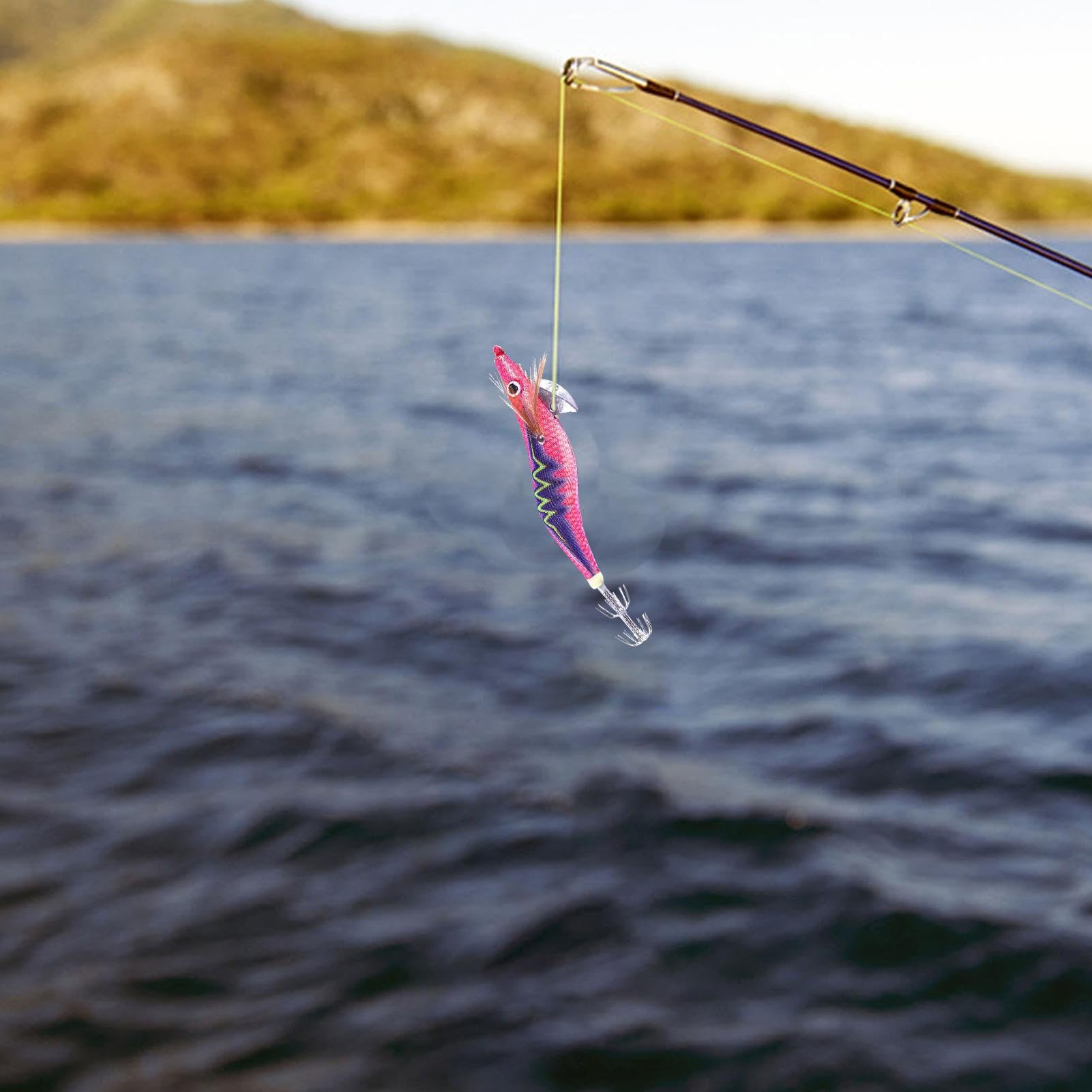 Esca Squid Jigs Per Acqua Salata – Gamberetto In Legno Con Effetto Bagliore, Occhi 3D, Corpo Realistico, Per Calamari, Branzino, Dentice E Merluzzo
