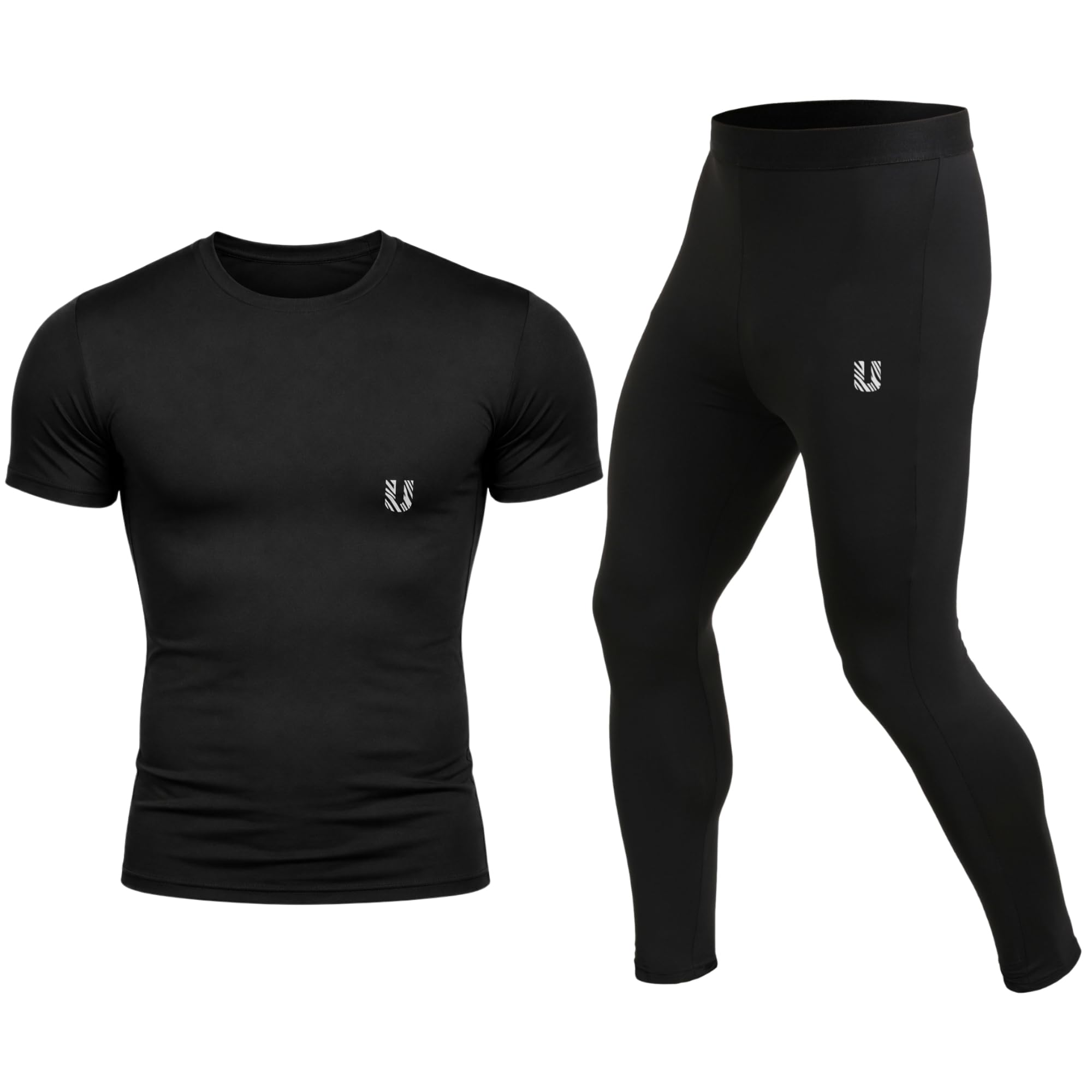Mens Sports Running Set | Polyester Spandex Compression Shirt and Tights for Men Workout Combo Set | Long Sleeve Quick-Dry Fitness Track Suit for Man-image-11