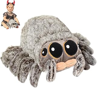 Mineup Cute Spider Plush Toy, 20 cm Cuddly Toy Simulation Spider, Plush Spider with Big Eyes, Halloween Cartoon Spider Plush Toy, Gift Halloween for Children and Adults
