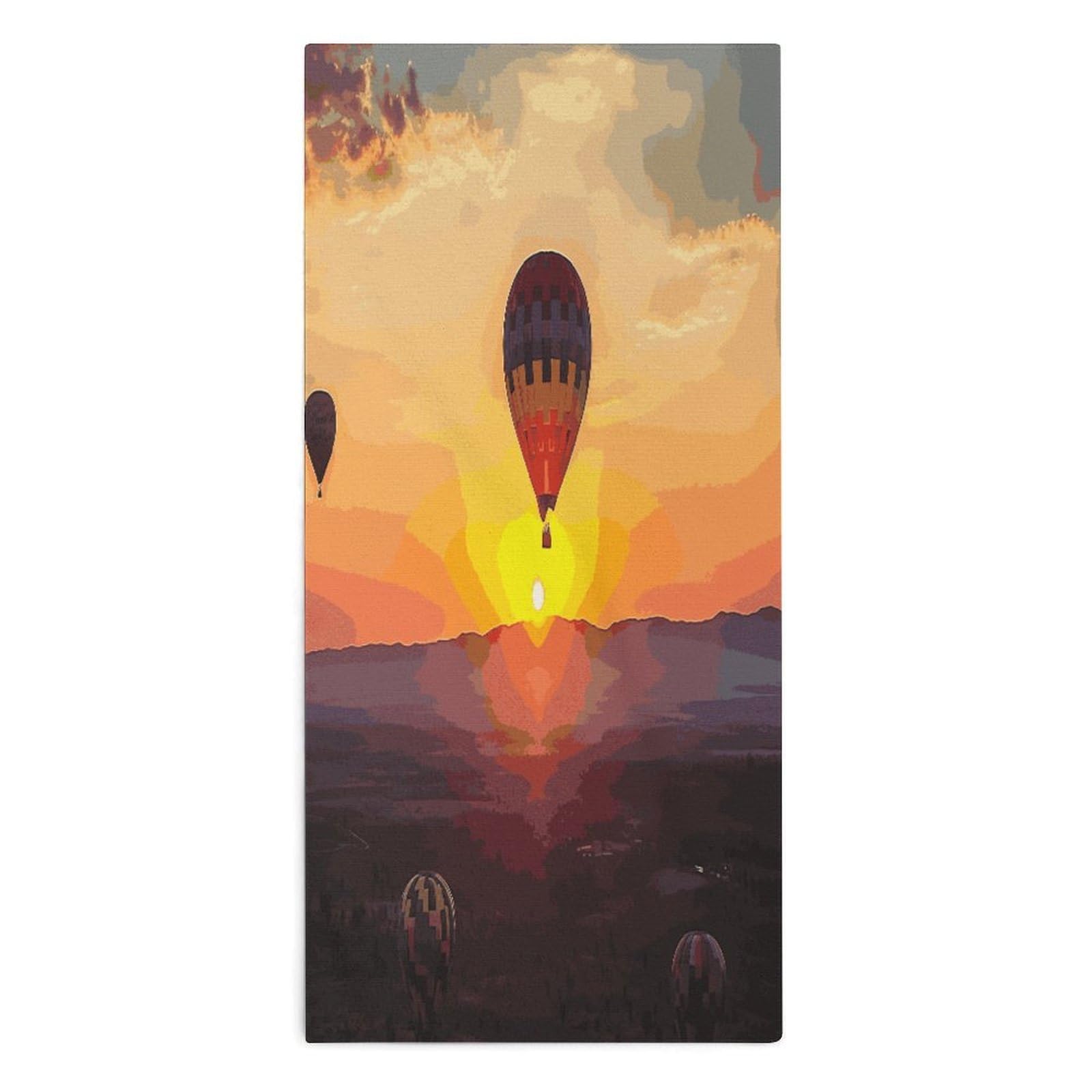 Btcowzrv Style Hot Air Balloon Sunset Bath Towel Beach Towels Shower Towel