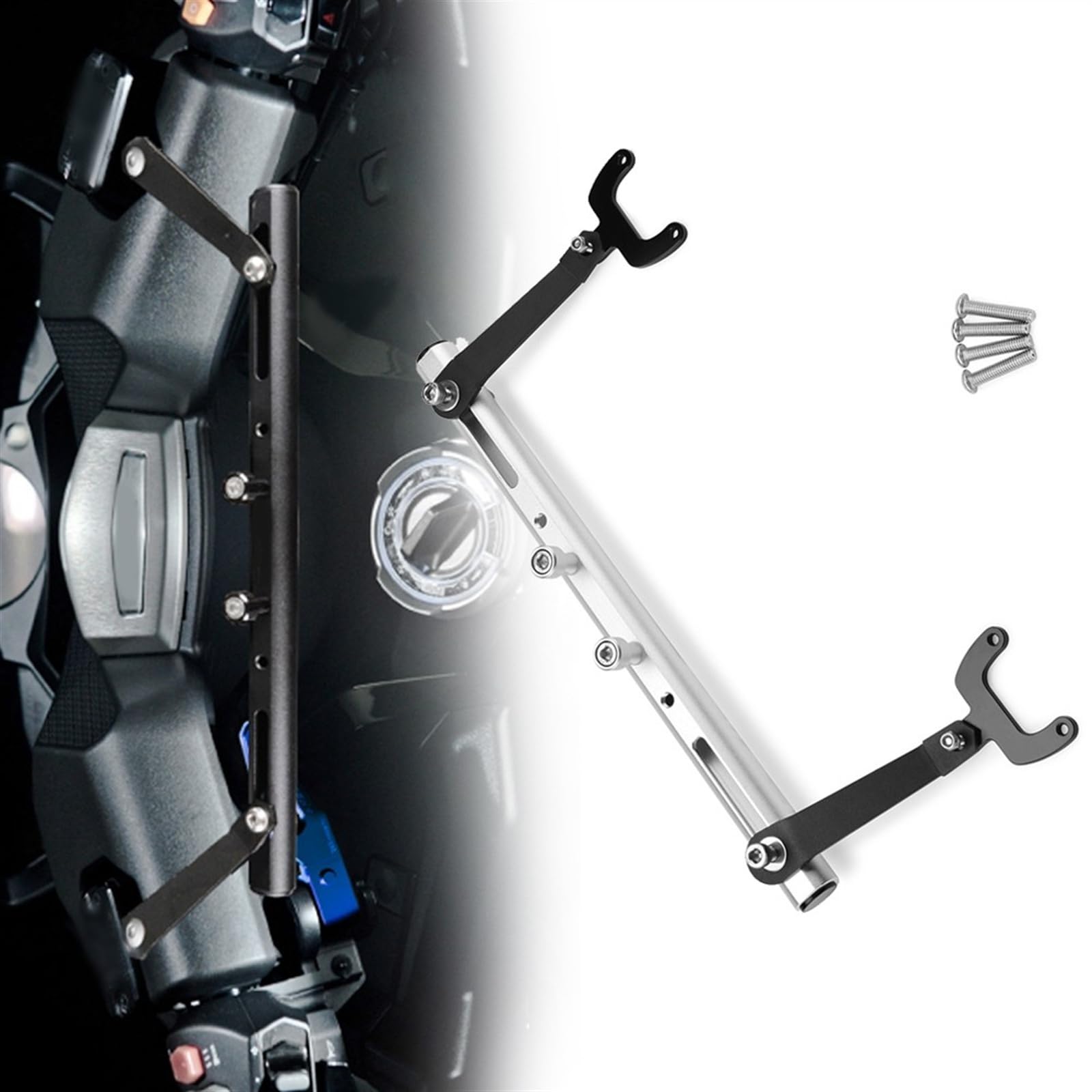 Nkldde Silver Motorcycle For Suzuki Burgman 650 1998-2022 Mutifunctional Cross Bar Balance Gps Navigation Handlebar Bracket Extension