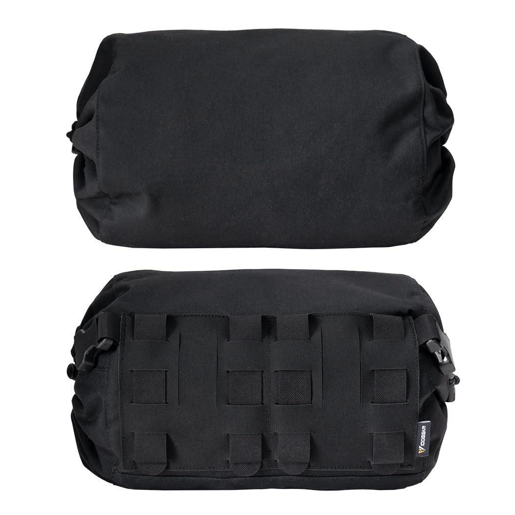 IDOGEAR SPORTS Tactical Utility Storage Sleeve Gas Mask Pouch Multi-Functional Large Grocery Bag for Helmet Jacket(Black)