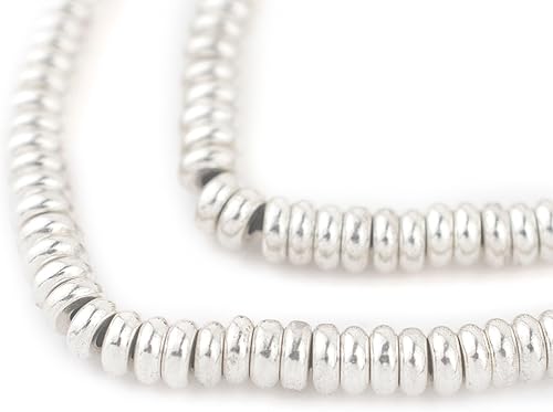 TheBeadChest - Cuentas redondas lisas plateadas brillantes (0.236 in)