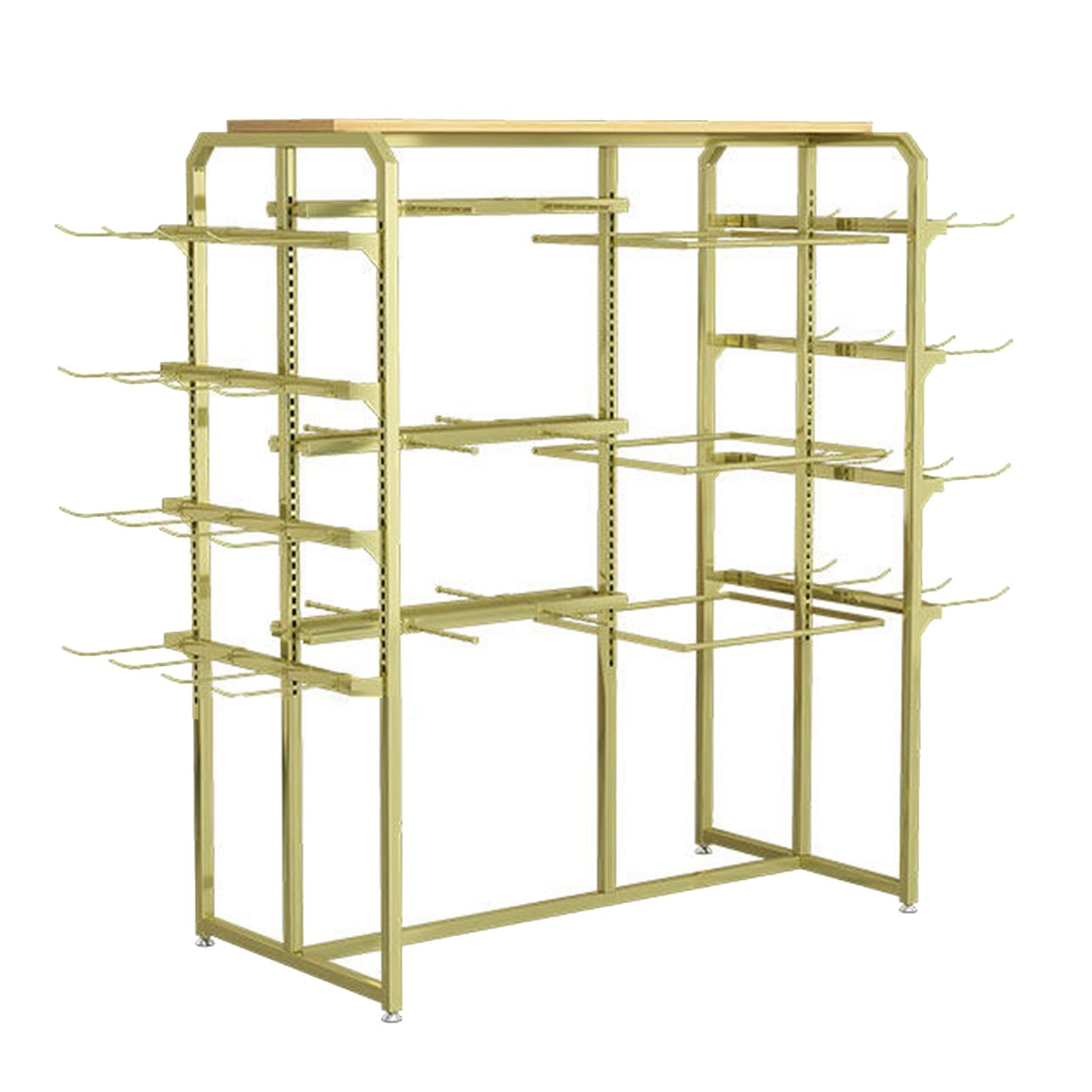 JYBNBBE Underwear Display Stand, Commercial Lingerie Shelf, Clothing Garment Rack with Shelves for Retail Store,Gold-b-100x45x135cm