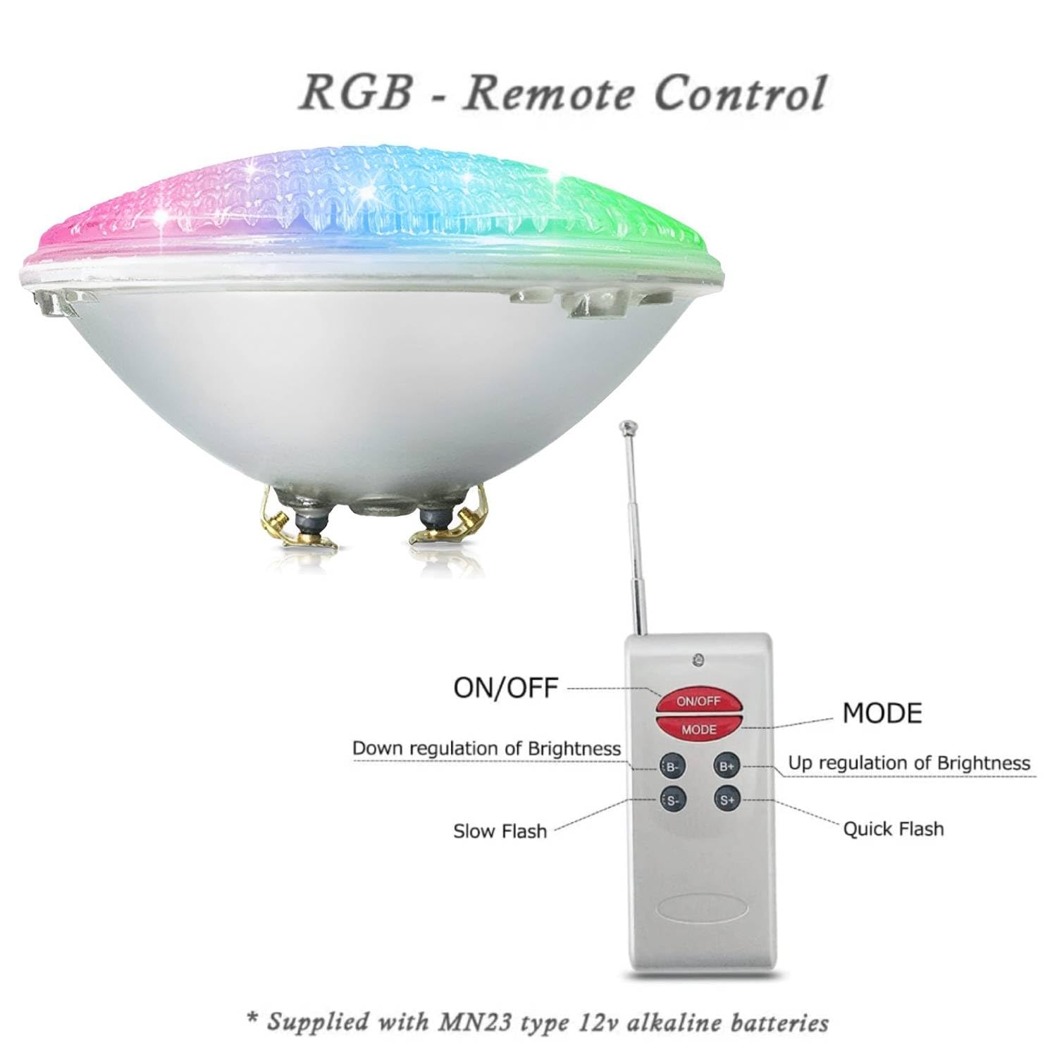 COOLWEST RGB Luces de la piscina LED PAR56 18W Iluminación de piscinas con Control Remoto 12V AC/DC, Luminarias subacuáticas IP68 impermeables Reemplazar bombillas halógenas de 150W