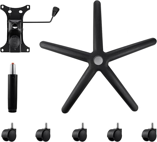 Miniatura 4 de SHZOND Base de silla de oficina de repuesto de 320 libras base giratoria de 28 pulgadas con ruedas negro resistente