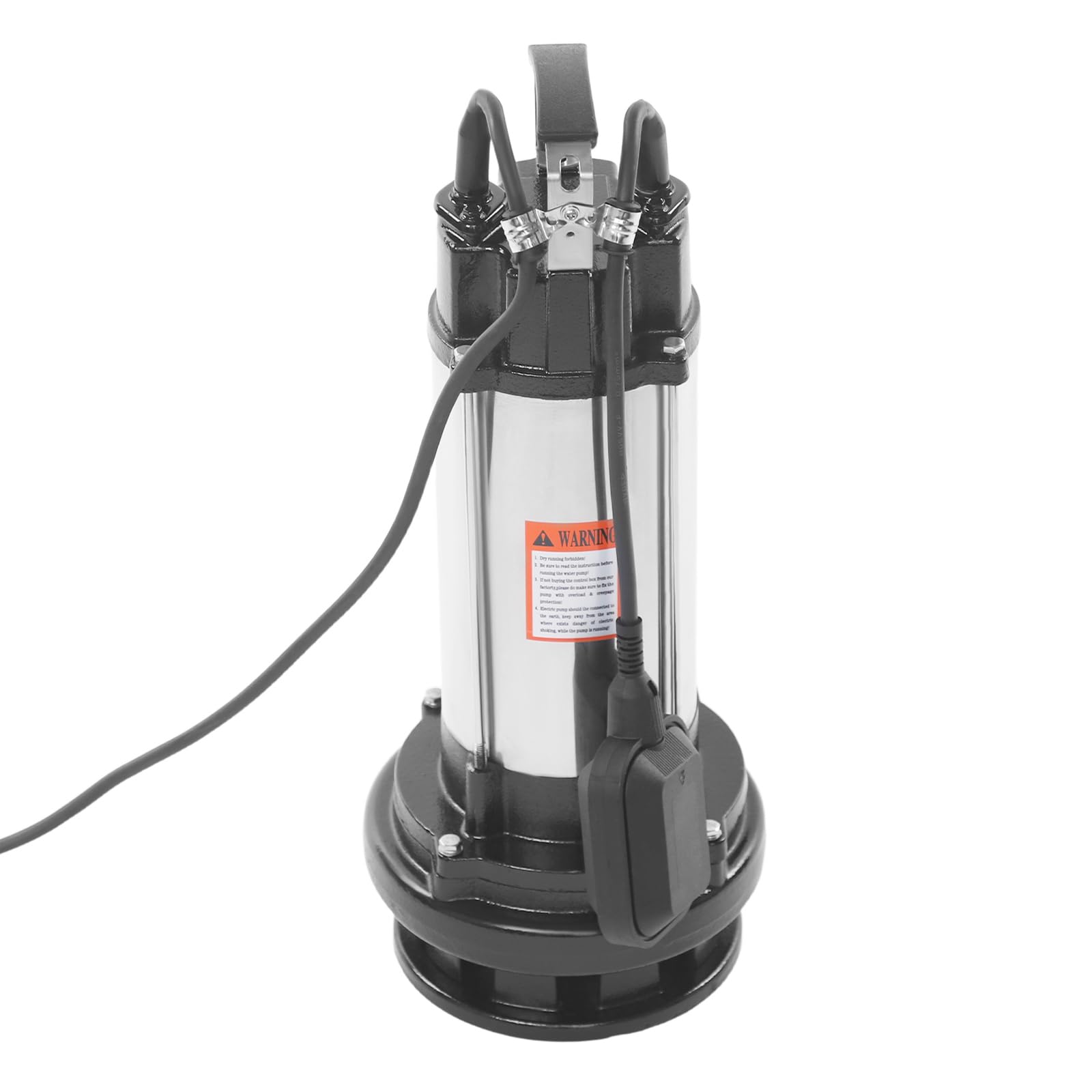 Bomba sumergible de acero inoxidable 2200 W – Bomba de aguas residuales con interruptor de flotador, bomba de agua sumergible para sótano, jardín y piscina, 26 m³/h de caudal de 25 m de altura