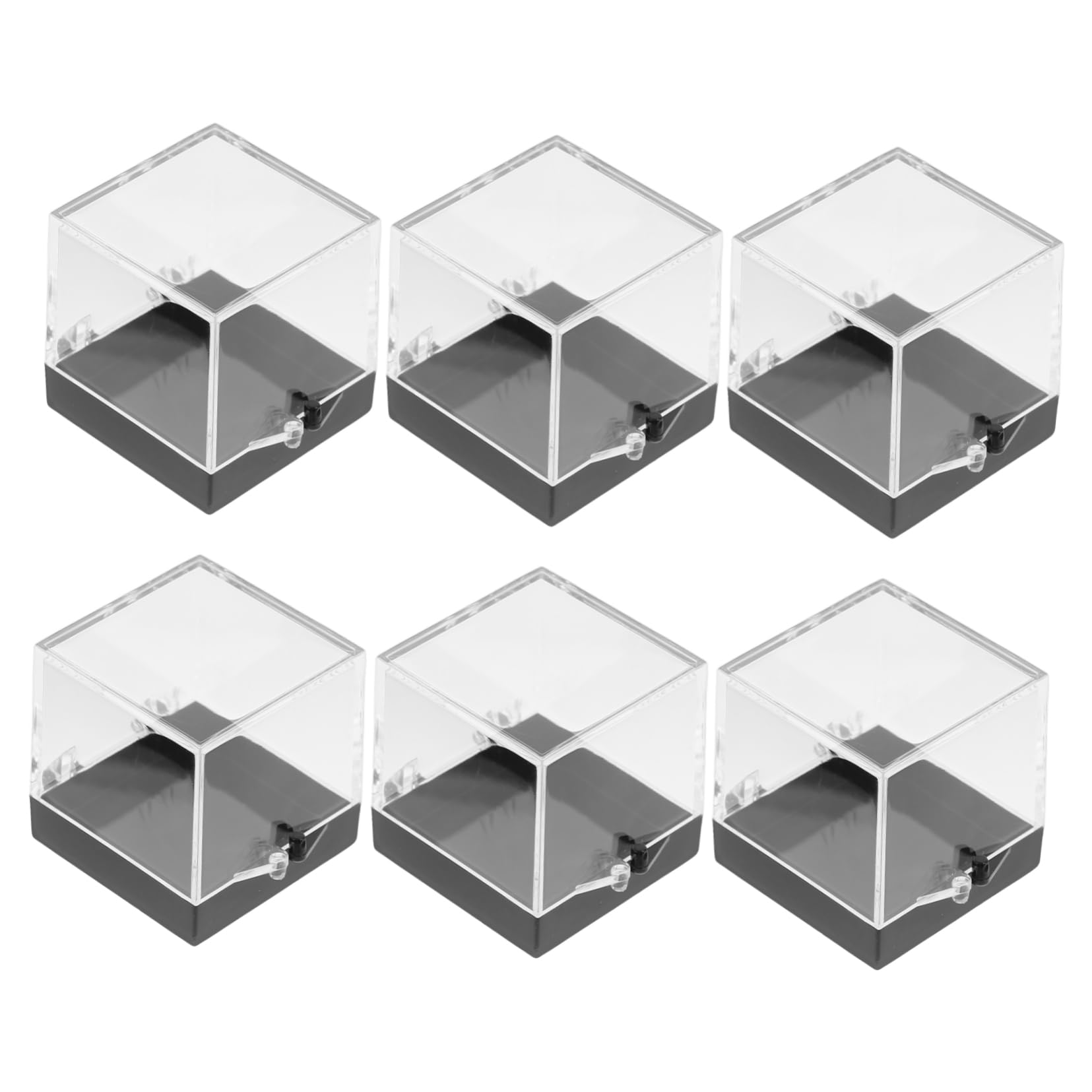 VICASKY Mineral Specimen Display 6pcs Rock Display Case Black Background Storage Containers for Rock Specimens