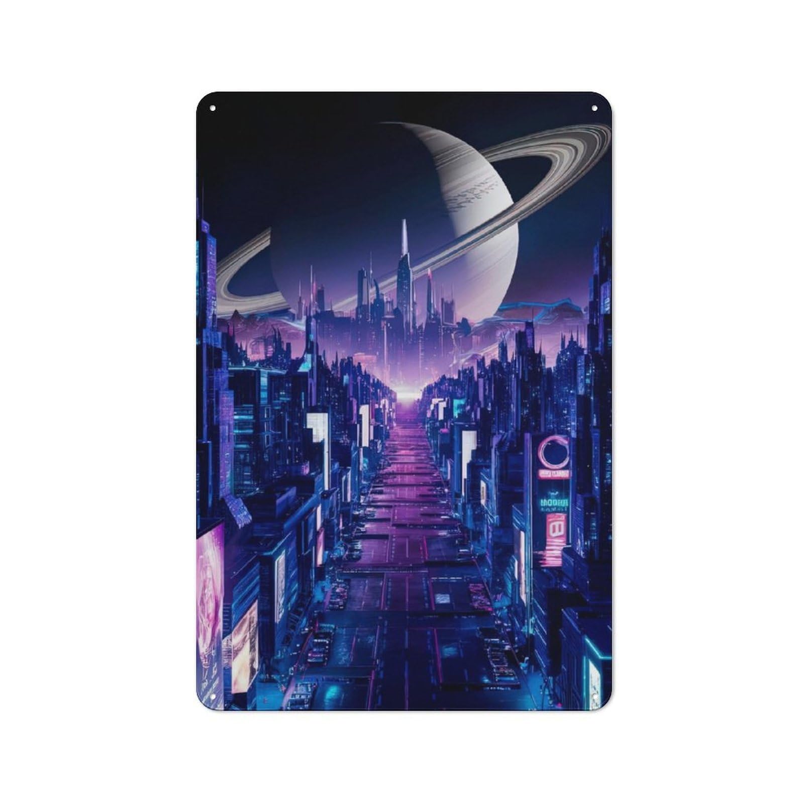 Junmoney Phantom Night City Retro Metal Sign 30X20cm Featuring For Bar Or Restaurant, For Bar Decor Enthusiasts