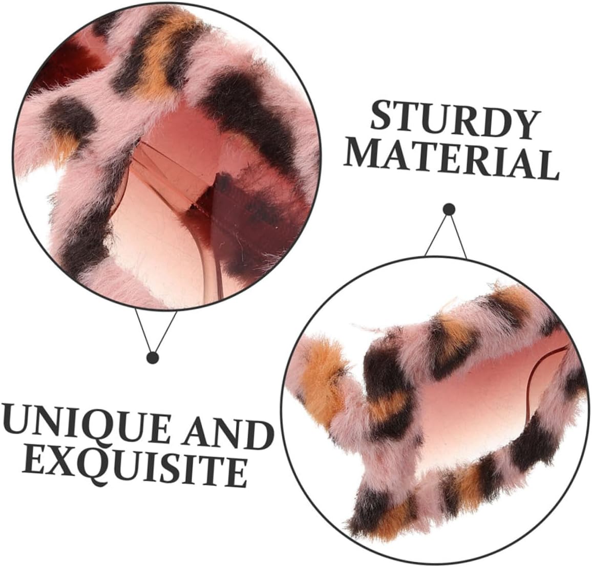BESPORTBLE Plush Fuzzy Sunglasses 2pcs Leopard Print Cat Eye Fun Party Eyewear for Men and Women Novelty Costume Accessories for Disco and Fancy Dress