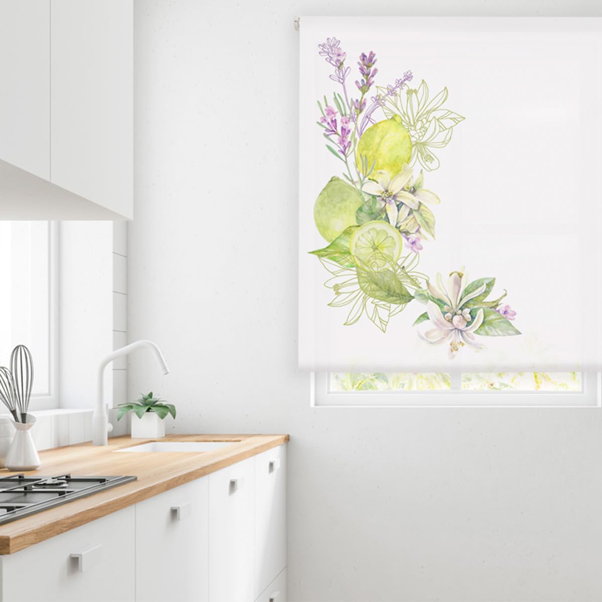 Store enrouleur Purelemon pour une cuisine lumineuse et vitaminée
