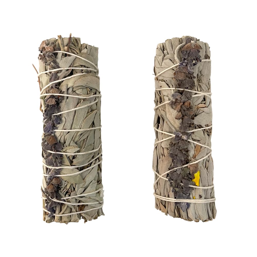 Smudge Stick, White Sage and Lavender 4", Pack of 2