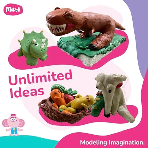 MODOH Plasticine Oil Based Modeling Clay, Non Hardening Reusable Clay, Non Toxic No Bake Professional Oil Base Sulfur Free Sculpting Clay (White) - Thumbnail 6