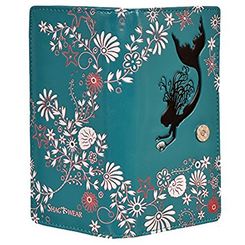 Shag Wear Women's Premium Vegan Clutch Cardholder Wallet Zipper Purse with Pretty Teal Mermaid3