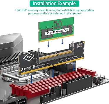 DDR5 UDIMM Desktop Adapter Card Memory Upgraded Laptop DDR5 to SO DDR5 UDIMM Converter Memory Tester Ddr