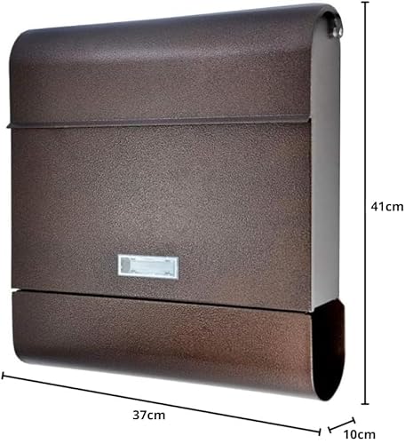ALSTEN TECH Modernes Design Briefkasten Antik Bronze Wandbriefkasten Postkasten mit Zeitungsfach C4 Format Abschließbar 3 Schlüssel Namensschild Antik Braun