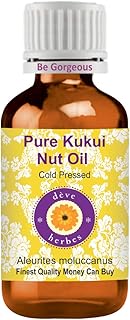 Deve Herbes Pure Kukui Nut Oil (Aleurites moluccanus) with internal Plastic Euro Dropper 100% Natural Therapeutic Grade Cold Pressed 5ml (0.16 oz)