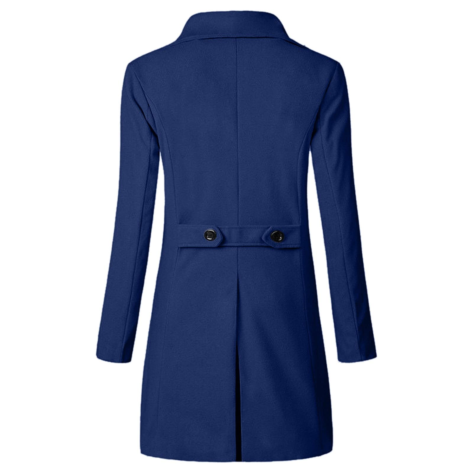 Abrigo de negocios para hombre, invierno, abrigo de lana con solapa larga, con botones, gabardina a prueba de viento, abrigo cálido para hombre, elegante y elegante