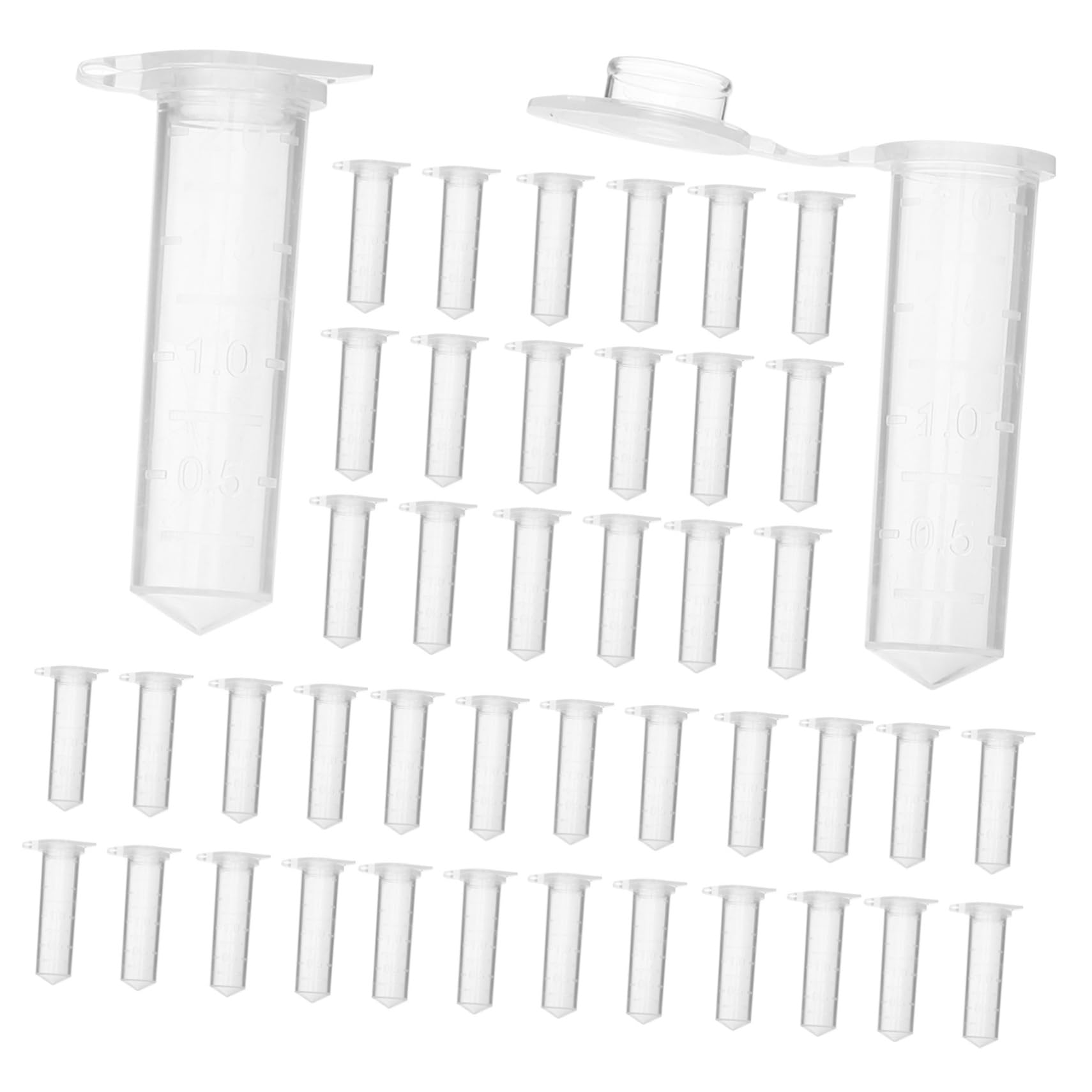 Tubos de Centrífuga de Ciencia 500 Piezas Tubo de Ensayo de Centrífuga de Plástico con Tapa Tubos de Ensayo de Laboratorio Cortos para Almacenamiento de Muestras