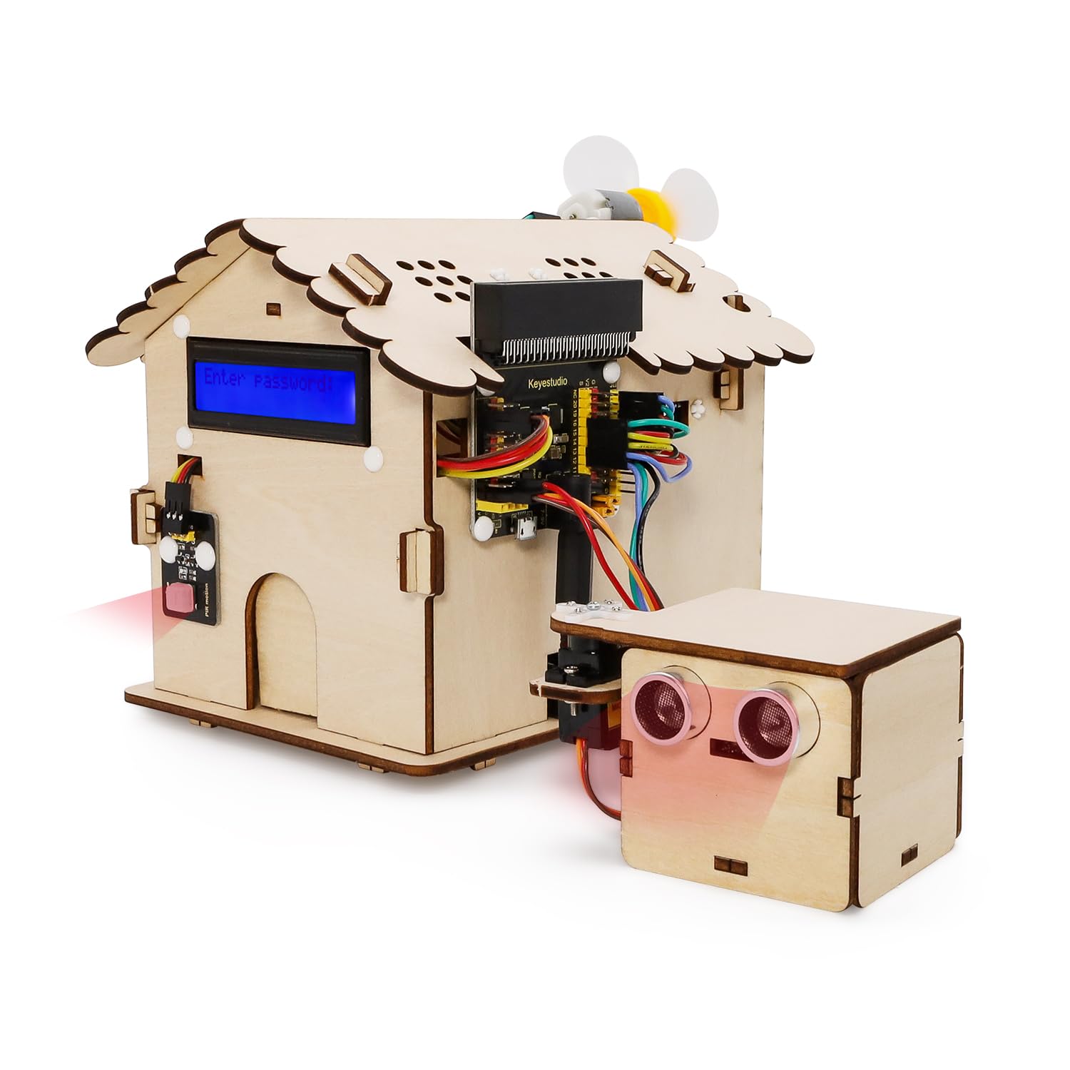 KEYESTUDIO BBC Micro:Bit Smart Home Kit for Microbit V2 (Excluded), DIY Sensor Module Starter Kit, Blocks And Python Code, Detailed Project Examples Online Tutorial Included