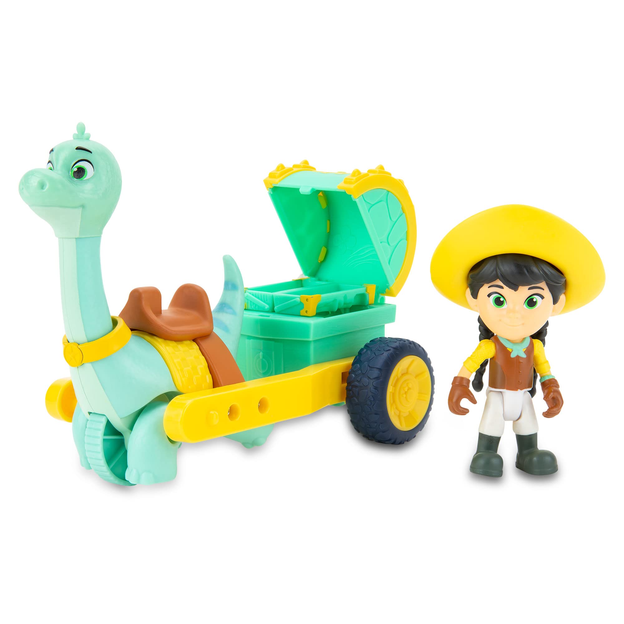 Giochi Preziosi Dino Ranch Min & Clover, pojazd z dinozaurem i postacią o wysokości ok. 7,5 cm, jak widać w telewizji, dla dzieci od 3 lat, DNA03200
